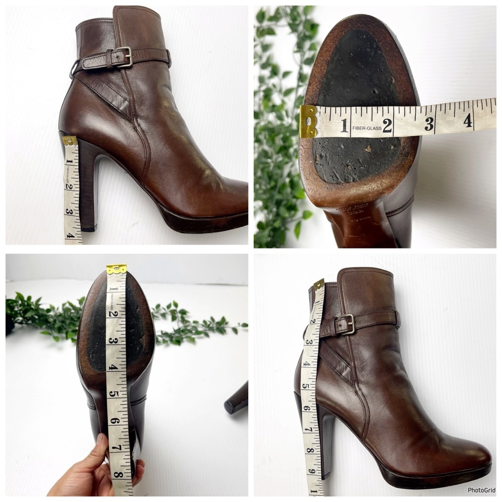 MIU MIU brown leather ankle heeled boots 7.5 - Picture 5 of 9